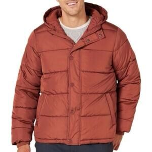 ESSENTIALS Heavyweight Hooded Puffer Coat in Earth Red Size XXL New with Tag